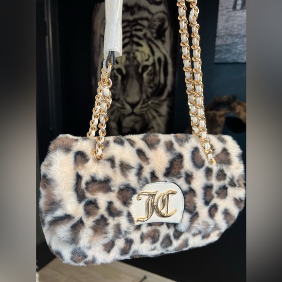 🐆 Juicy Couture GORGEOUS Fashion Vibe Flap Snow Leopard Shoulder Bag🐆NWOT - Picture 11 of 17